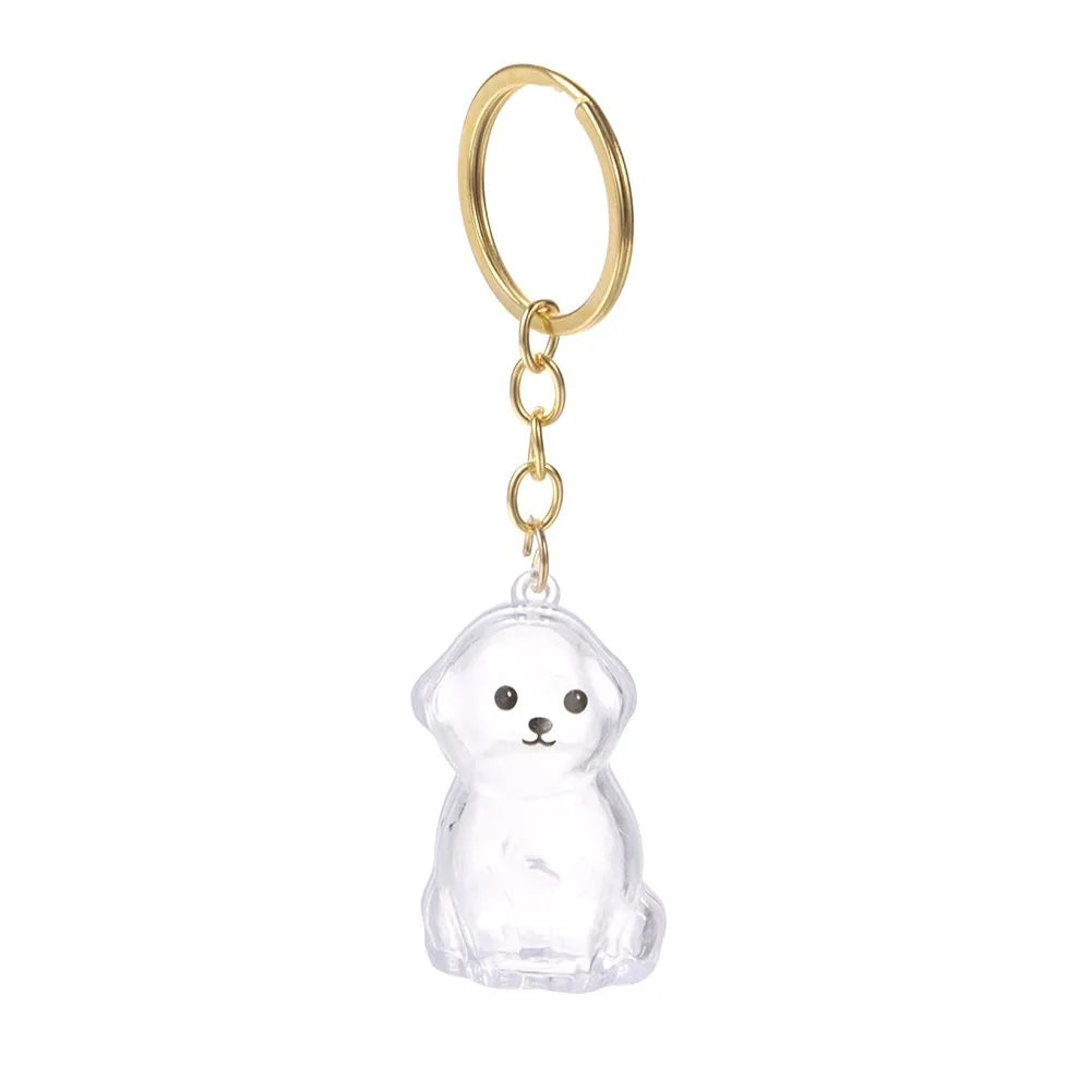 Transparent Dog Fur Storage Pendant Fur Storage Capsule Cute Portable Souvenirs Keychain DIY Accessories Dog Shape Keychain