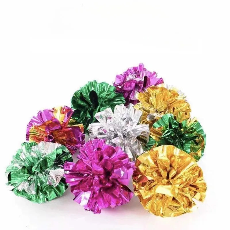 Mylar Crinkle Foil Balls Cat Kitten Sound Play Toy Crackle Paper Rustle Pet Products Pet Supplies Cats Toys