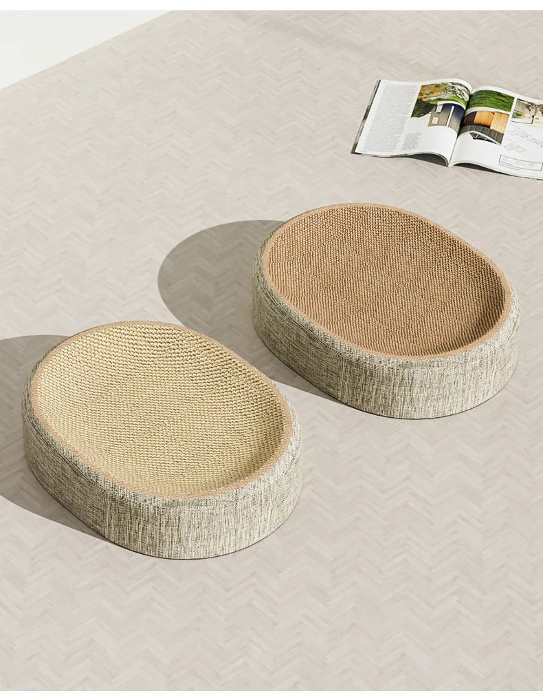 HTMCK2in1 Cat Scratching Board And Nest Oval Corrugated Paper Wear-Resistant Claw Grinding Toy Protect Furniture Cat Accessories