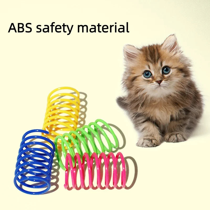 Colorful Spiral Coil Cat Spring Toy  Durable Pet Cat Interactive Toys Anti Bite Kitten Play Chew Entertainment Pet Supplies