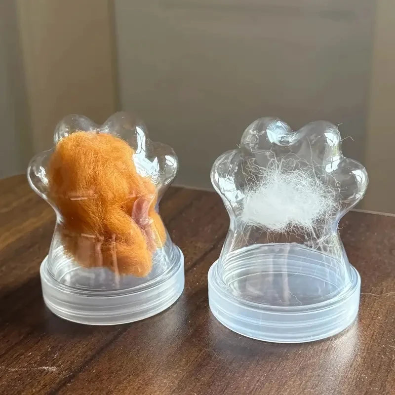 Transparent Pet Fur Keepsake Bottle Pet Cat Hair Storage Jar Kawaii Cat Paw Shape Candy Jars  Multi-purpose Pet Memorial Gift