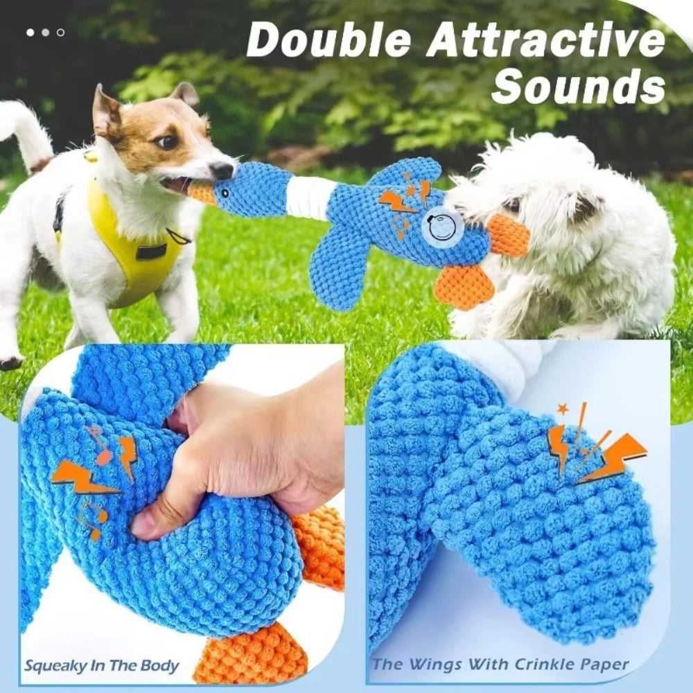 Cat Dog Chew Squeak Toy Plush Doll Companion Duck & Goose for Aggressive Chewers Interactive Pet Products