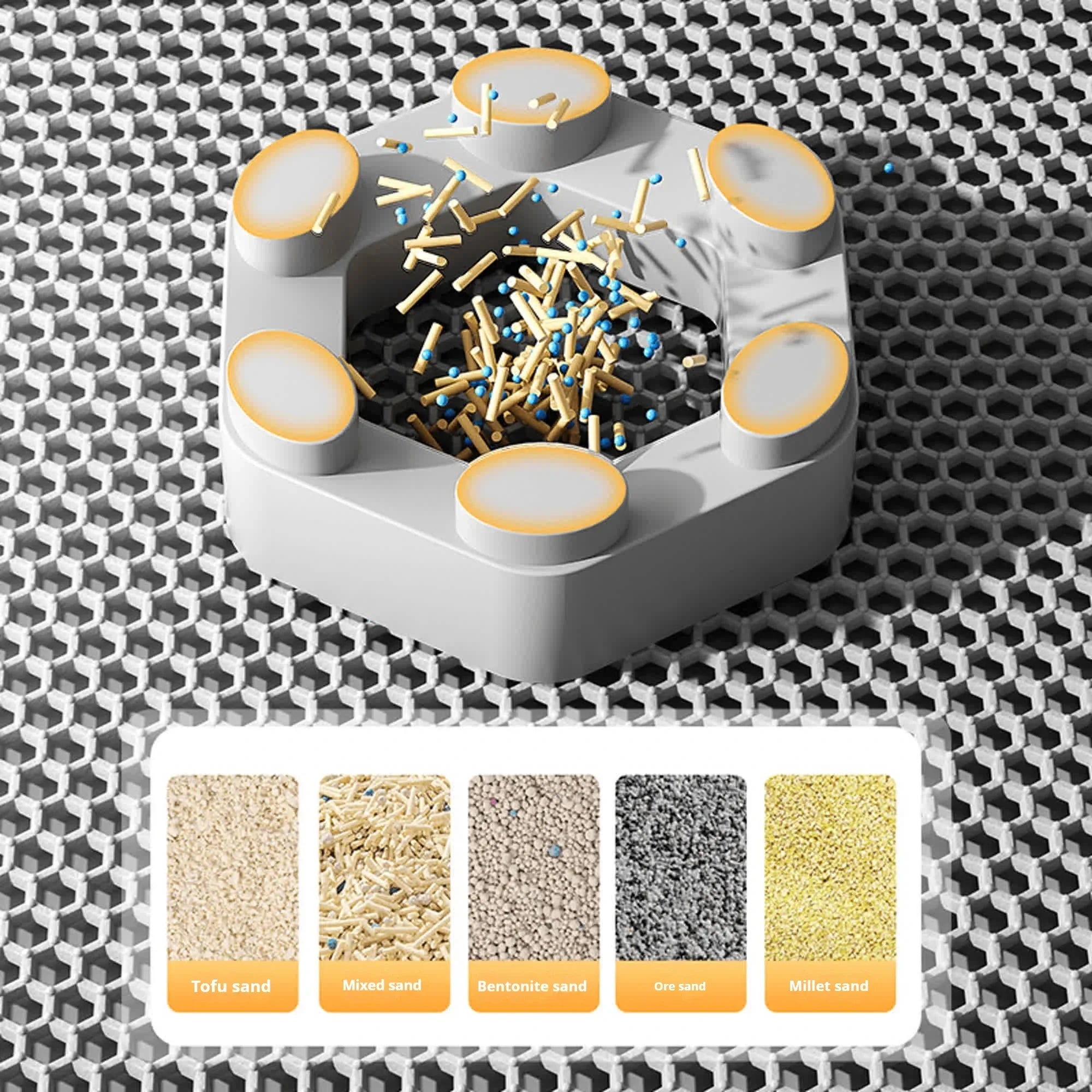 Cat Litter Mat Anti-carry-out Filter Anti-splash Dirty Basin Pet Double-layer Anti-urine Toilet Mat Easy To Clean and Non-slip