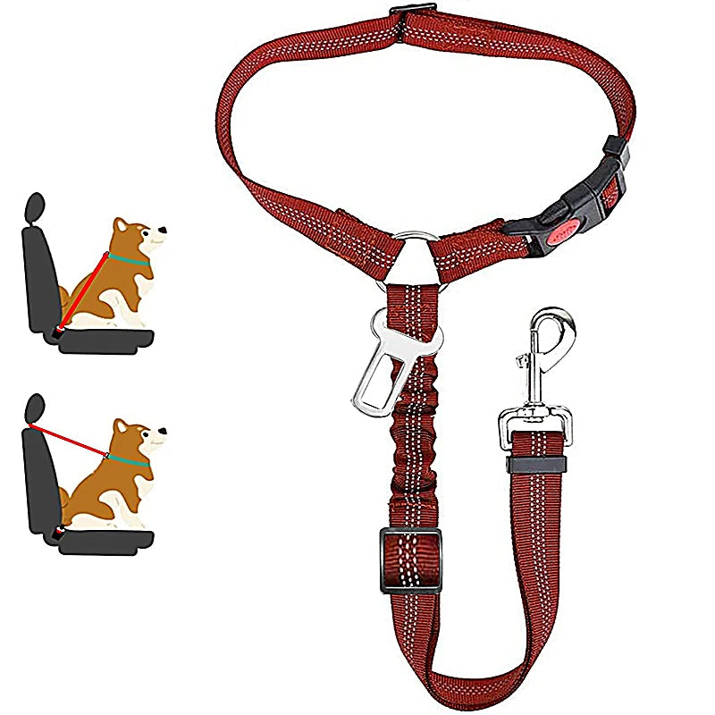 New Solid Two-in-one Pet Car Seat Belt Dog Harness Leash BackSeat Safety Belt Adjustable for Kitten Dogs Collar Pet Accessories