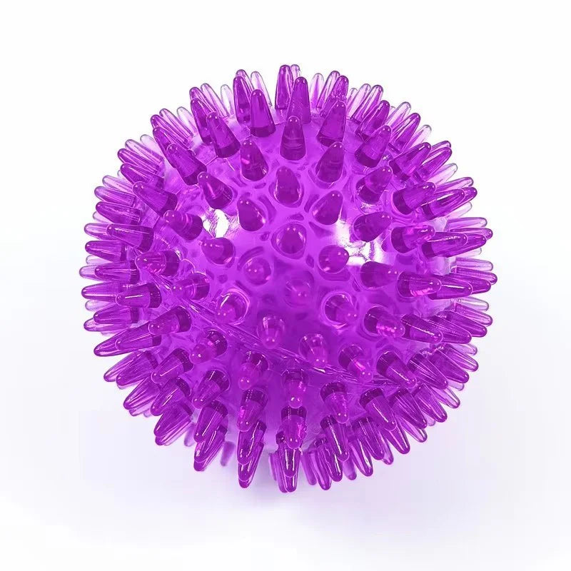 High Bounce TPR Spiky Dog Toy Ball Squeaky Bite Resistant Indestructible Molar Teeth Cleaning Interactive Self Play Relief Bored