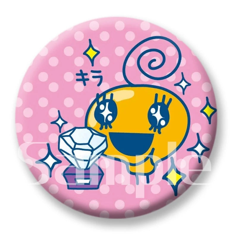 Tamagotchi Electronic Pets Cute Round Brooch Badge Refrigerator Magnets Keychain Mirror 58mm Jewelry Accessories Kawaii Gifts
