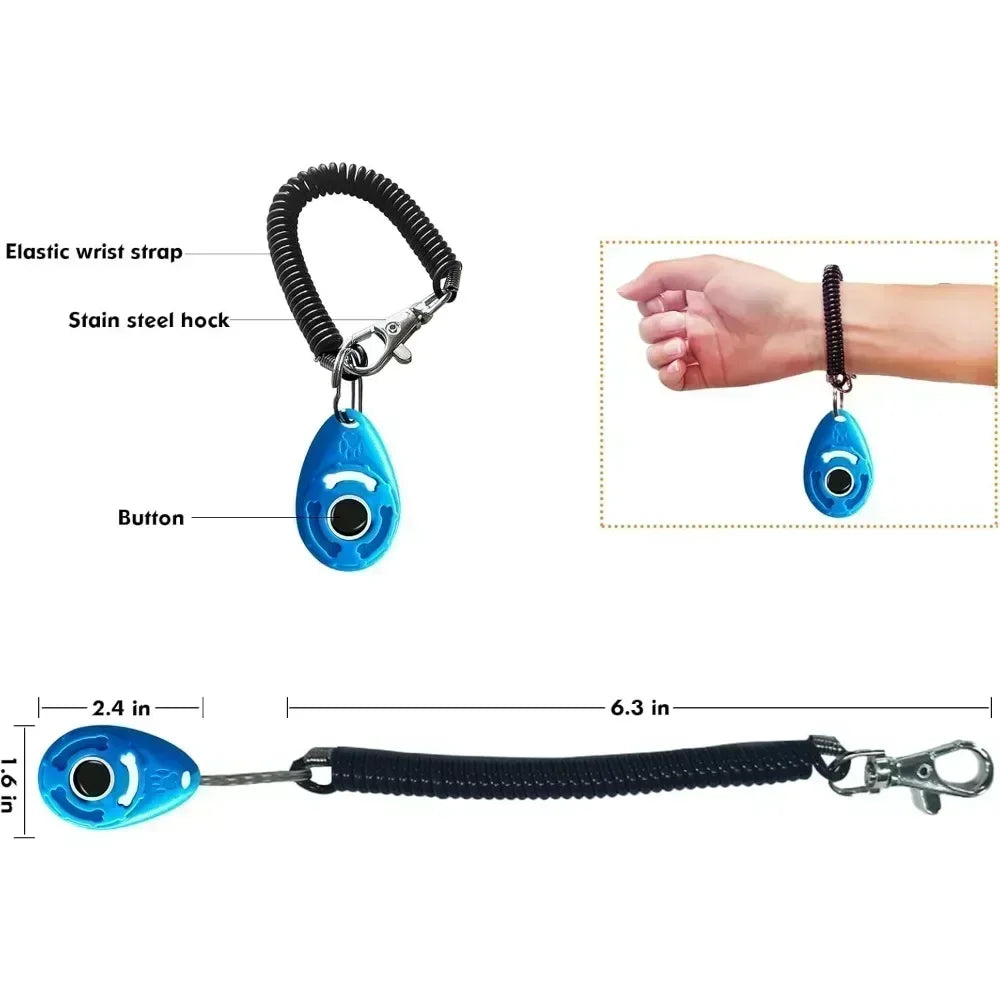 Dog Training Clicker Easy To Use for Cats Puppy Birds Horses Pet Product with Adjustable Wrist Strap Durable Lightweight