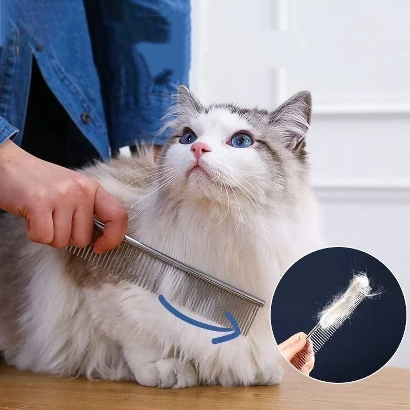 Stainless Steel Pet Grooming Comb for Cats And Dogs Hair Removal Massage Tool 3 Sizes Pet Hair Cleaning Accessory