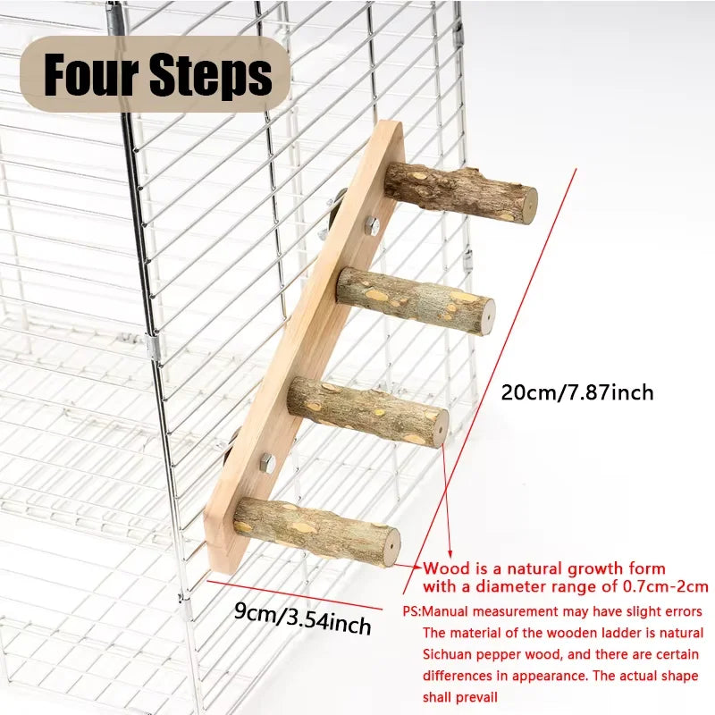 1PC Wood Ladder Pet Interactive Bird Parrot Toy Ladder for Hamster Cage Funny Grinding Stick Climbing Toy Bird Accessories