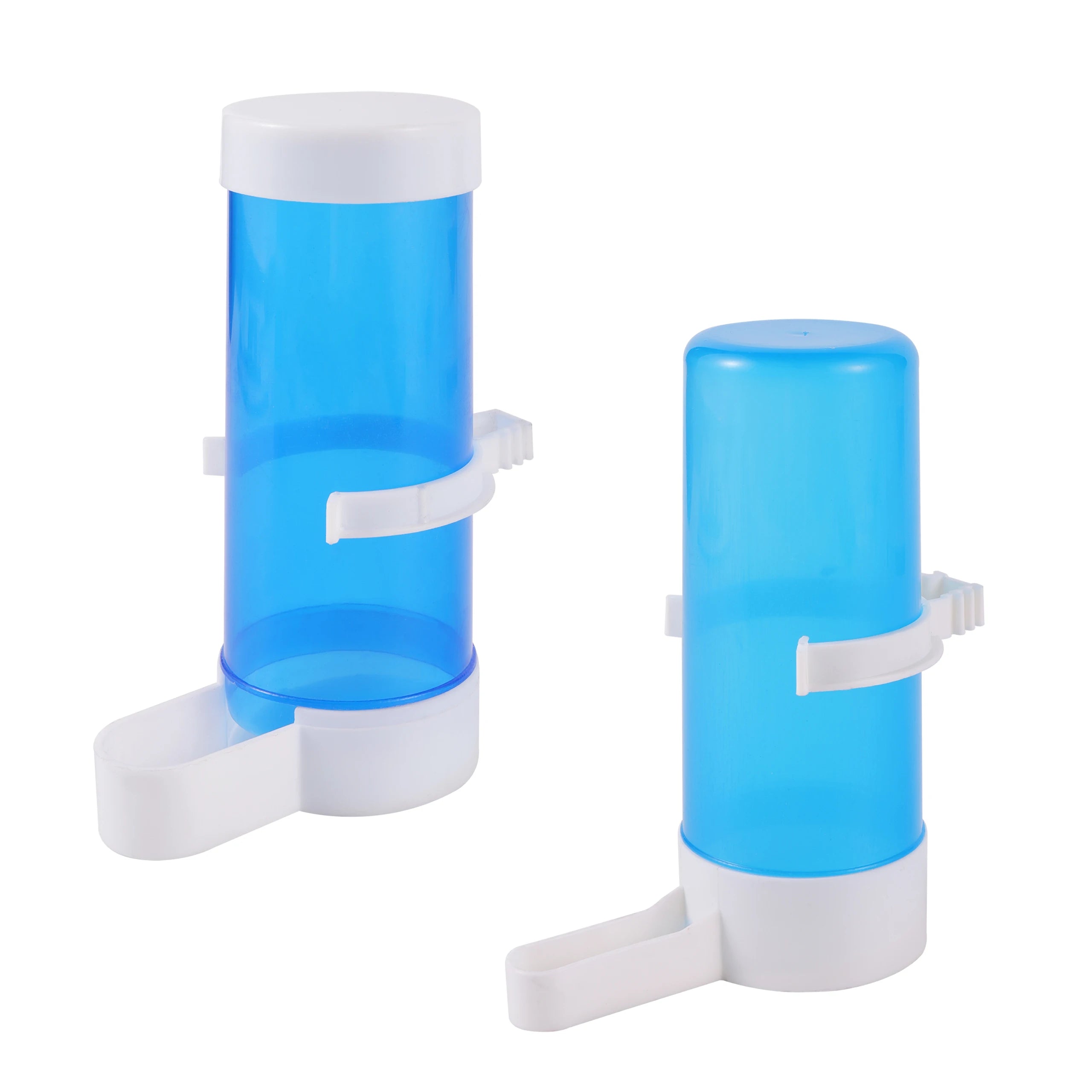 Plastic Pet Bird Hanging Automatic Drinking Fountain Feeder Parrot Feeding Cage Blue Parakeet Pigeon Bird Feeding Accessories