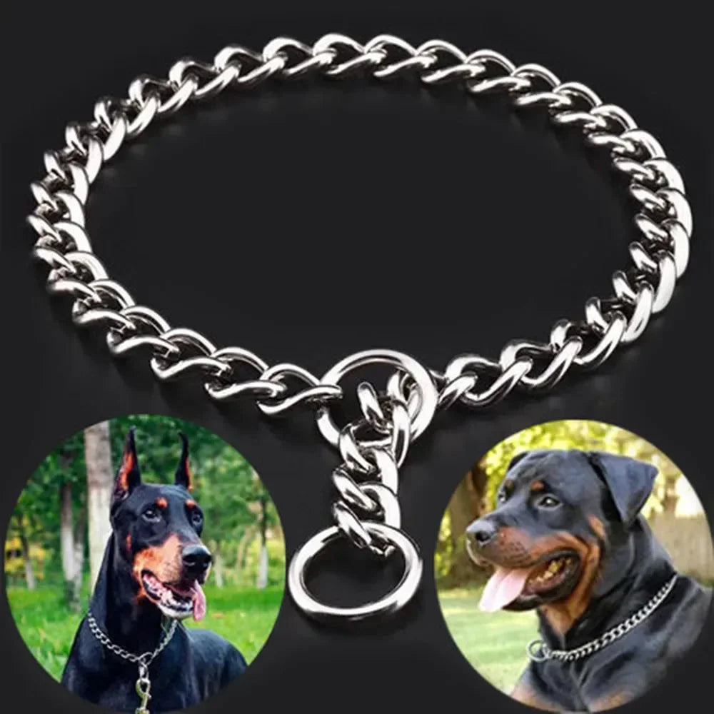 Stainless Steel Slip Chain Collar for Dog Adjustable Pet Accessories Dog Collar for Small Medium Large Dog Collar Dog Harness