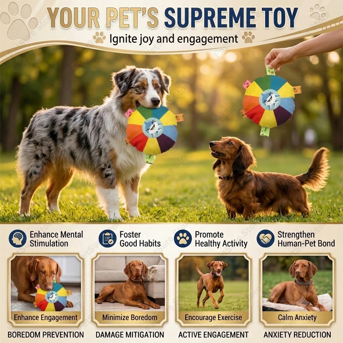  Dog Sounding Plush Toy Bell Cartoon Flying Toy Small Dog Teeth Grinding Toy Wear Resistant Bite Puppy Pet Product