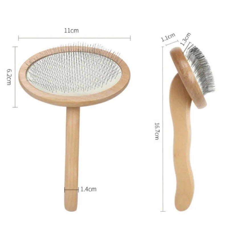 Dog Comb Wooden Handle Dog Brush Pet Grooming Comfortable Handle Combs for Cats Hair Knot Opening Dogs Hair Remover Pet Products