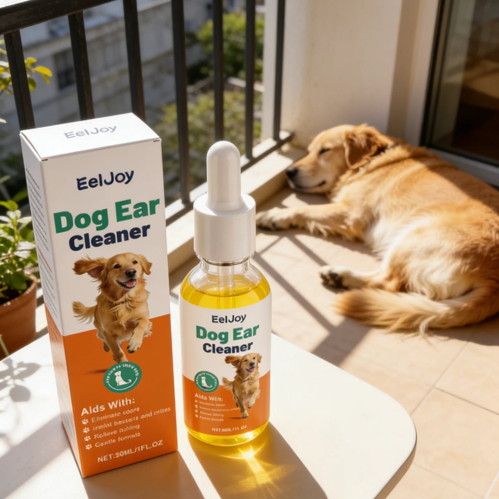 EelJoy Dog Ear Cleaner Eliminate Odors Relieve Itching Dust Mite Removal Care Pet Cleaning Products Gentle Formula Dog Ear Drops