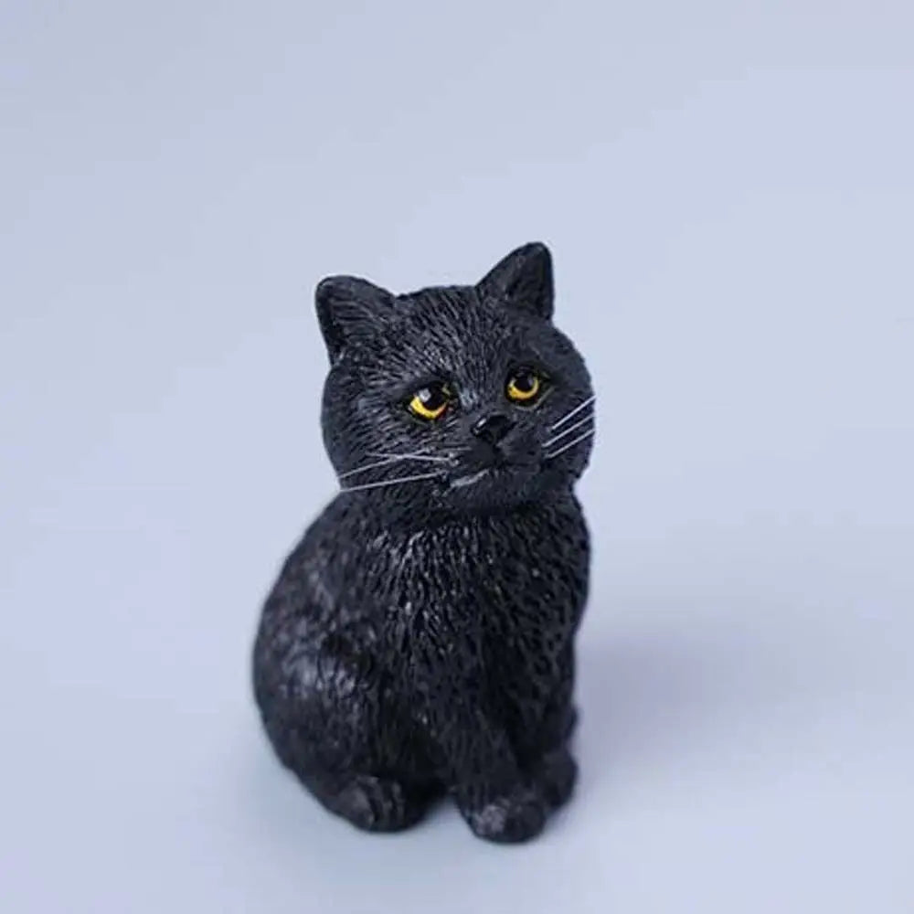 Children Gift Sitting Cat Ornament Simulation Cartoon Cat Pet Model Kitten Model Resin Cat Decoration Car Interior Decoration