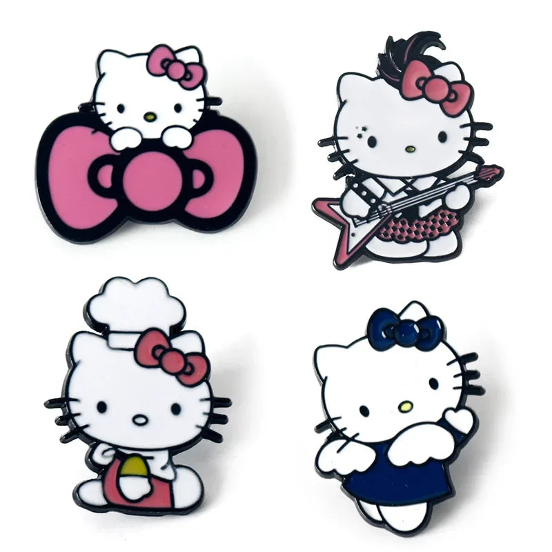 4pcs Cute Anime Kitten Cat Enamel Pin Cartoon Brooches Lapel Pins Badge Backpack Clothing Accessories Jewelry Gifts for Friends