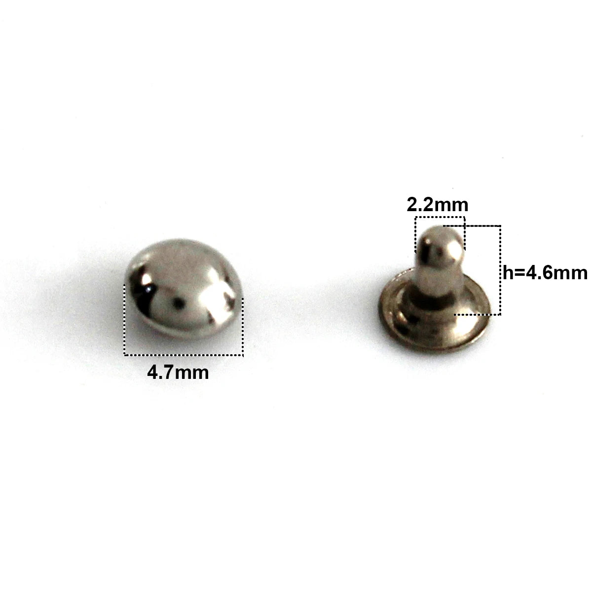 100sets Metal Dome Cap Rivets Mushroom Studs Round Rivet for Bag Clothing Garment Shoes Pet Collar Parts DIY Accessories