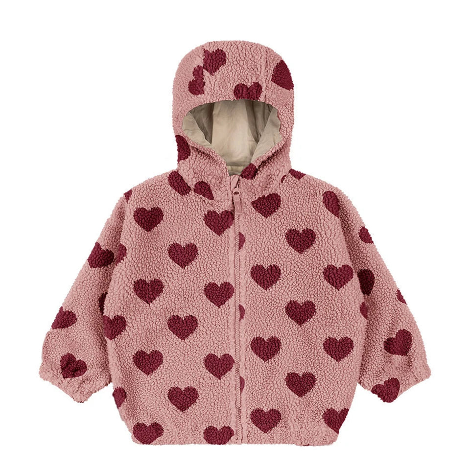 2025 Autumn KS Toddler Girls Lambswool Cats Jacket Boys Cartoon Cotton Fleece Outwear Coat Kid Winter Clothes Child Beetle Coats