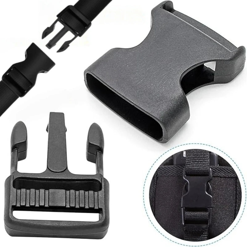 10Pcs Plastic Side Release Buckle Black Belt Buckle For DIY Webbing Straps Paracord Bracelet Bag Clothing Accessories Pet Collar
