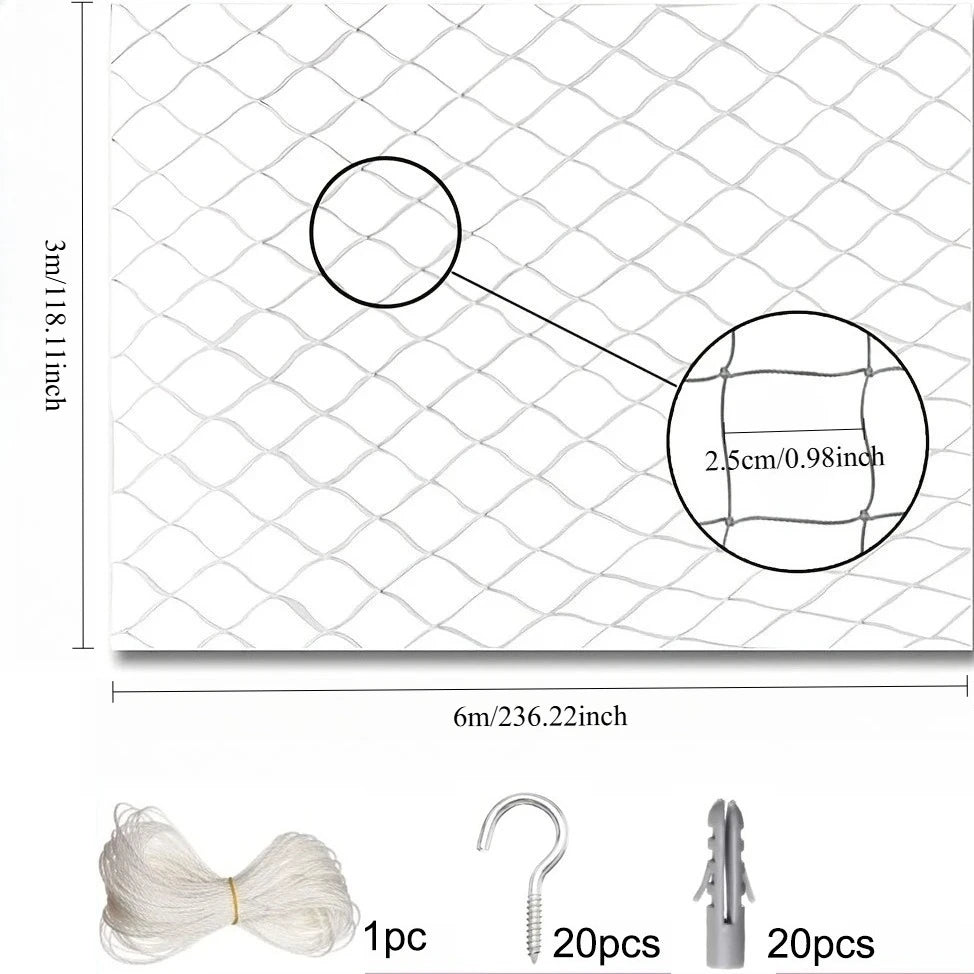1set Transparent Cat Safety Net with Accessories Fine-meshed for Balcony and Stairs - Prevents Pet Falls and Escapes(5 Sizes)