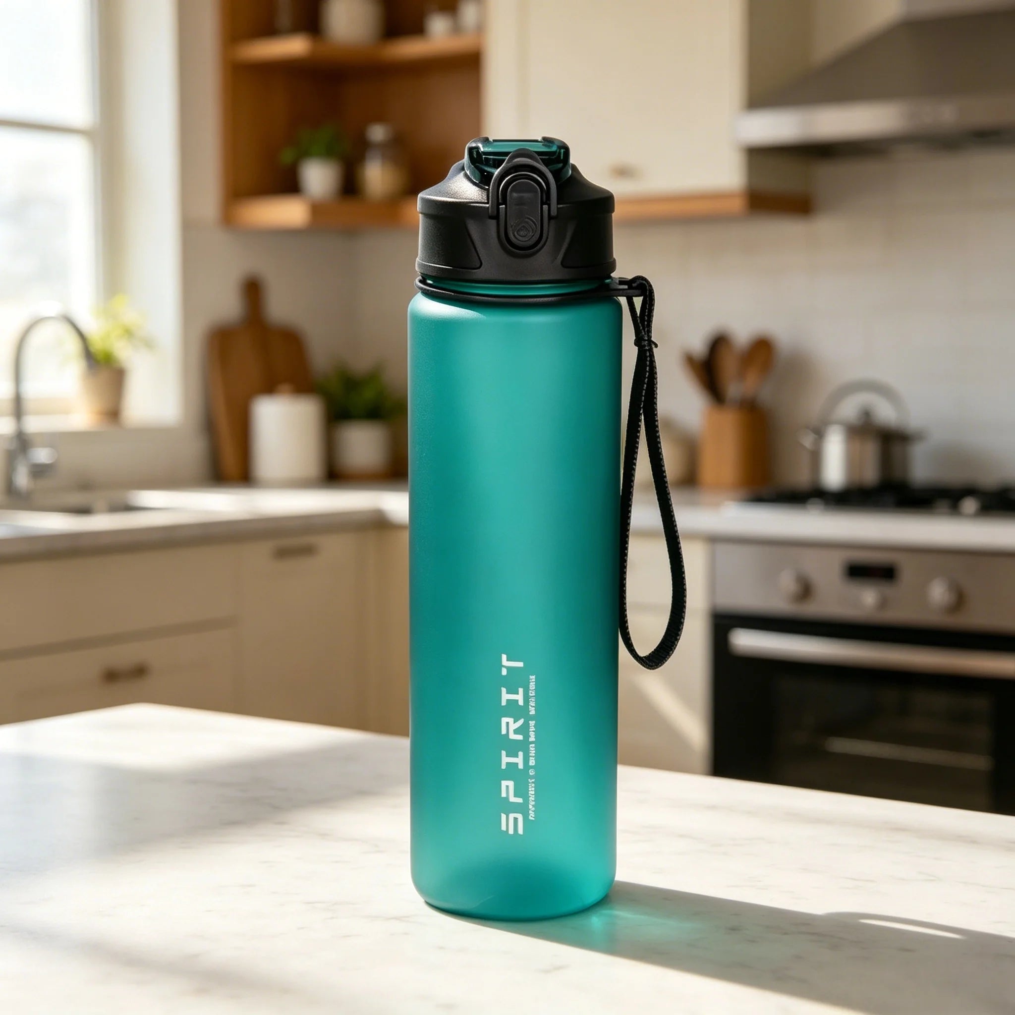 3D Printed Cute Cartoon Cat PVC-Free, Leak-Proof, Matte Finish 750ML Water Bottle,Includes Carry Loop Outdoor Activities