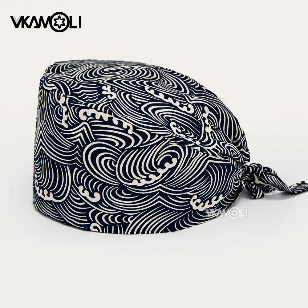 Cloud Printing Man and Womens Scrubs Caps Pet Grooming Agency Work Scrubs Breathable Lab Hat Sgorro Enfermera Nursing Cap
