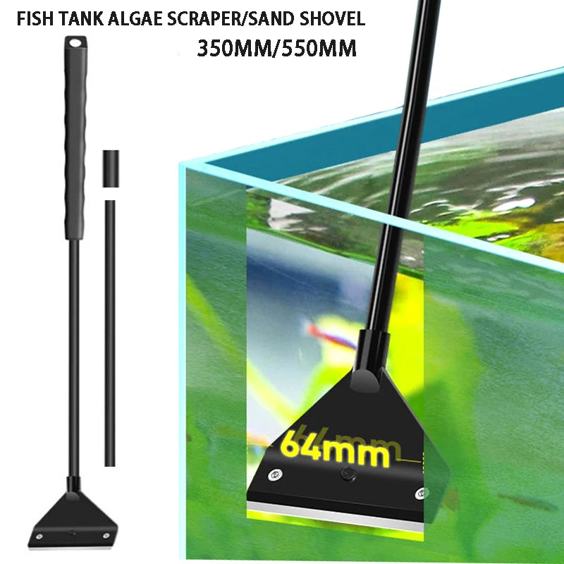 Fish Tank Cleaning Tool Flat Sand and Algae Removal Dual-Use Glass Algae Removal Scraper with 5 Blades Aquarium Cleaning Tool