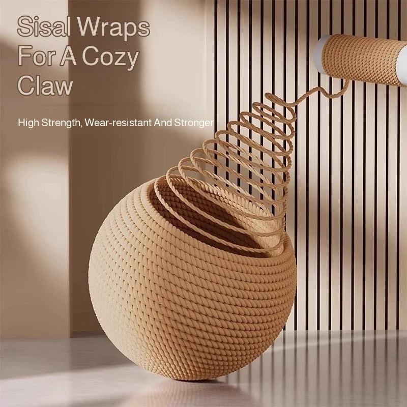 Interactive Sisal Cat Scratching Ball Toy For Kitten Teeth Cleaning Anti Bite Cat Ball Sounding Toy Pet Supplies