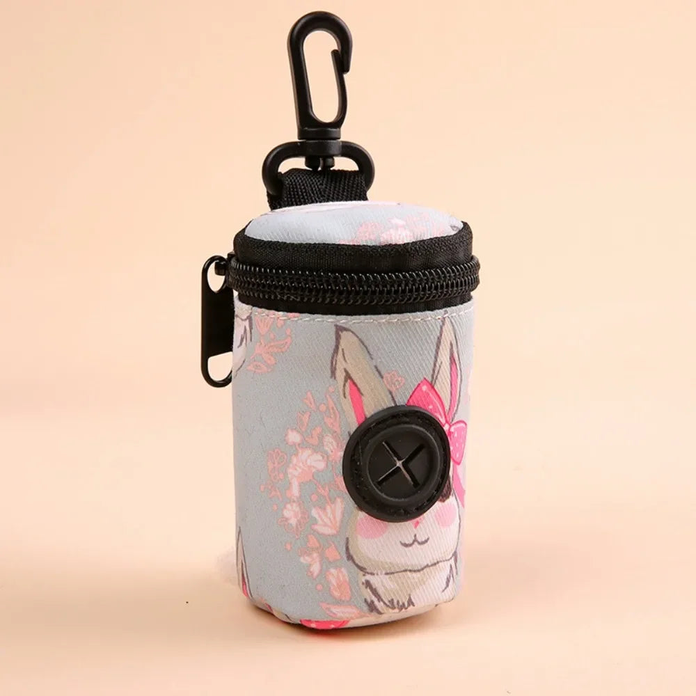 Hangable Dog Poop Bag Dispenser Zipper Dogs Walking Accessory Waste Bag Holder Portable Cute Garbage Bags Organizer Pet Supplies