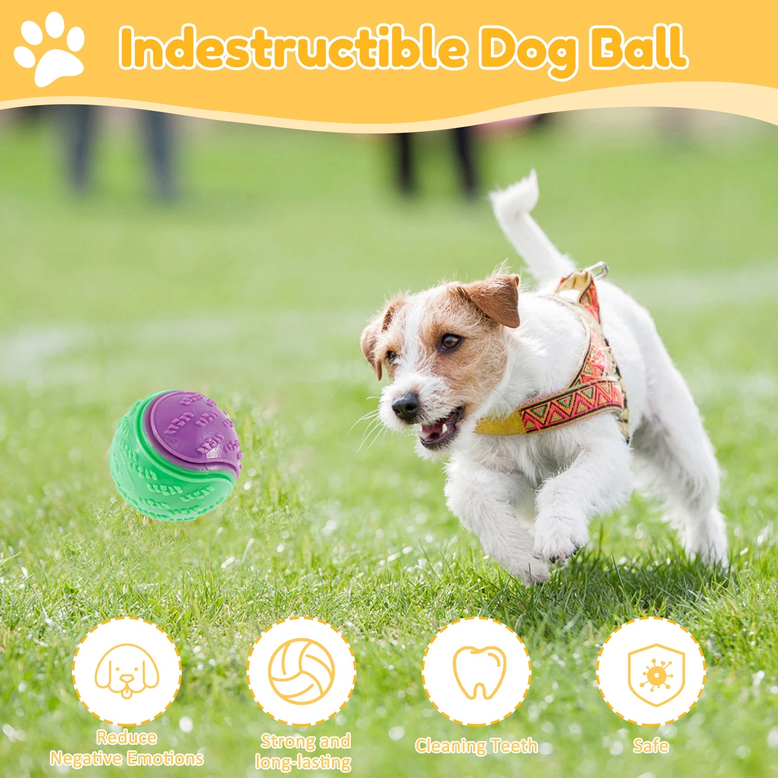 6Pcs Dog Squeaky Balls Toys Interactive Soft TPR Dogs Chew Toy for Pet Teeth Cleaning Bite Resistance Pet dogs accessories