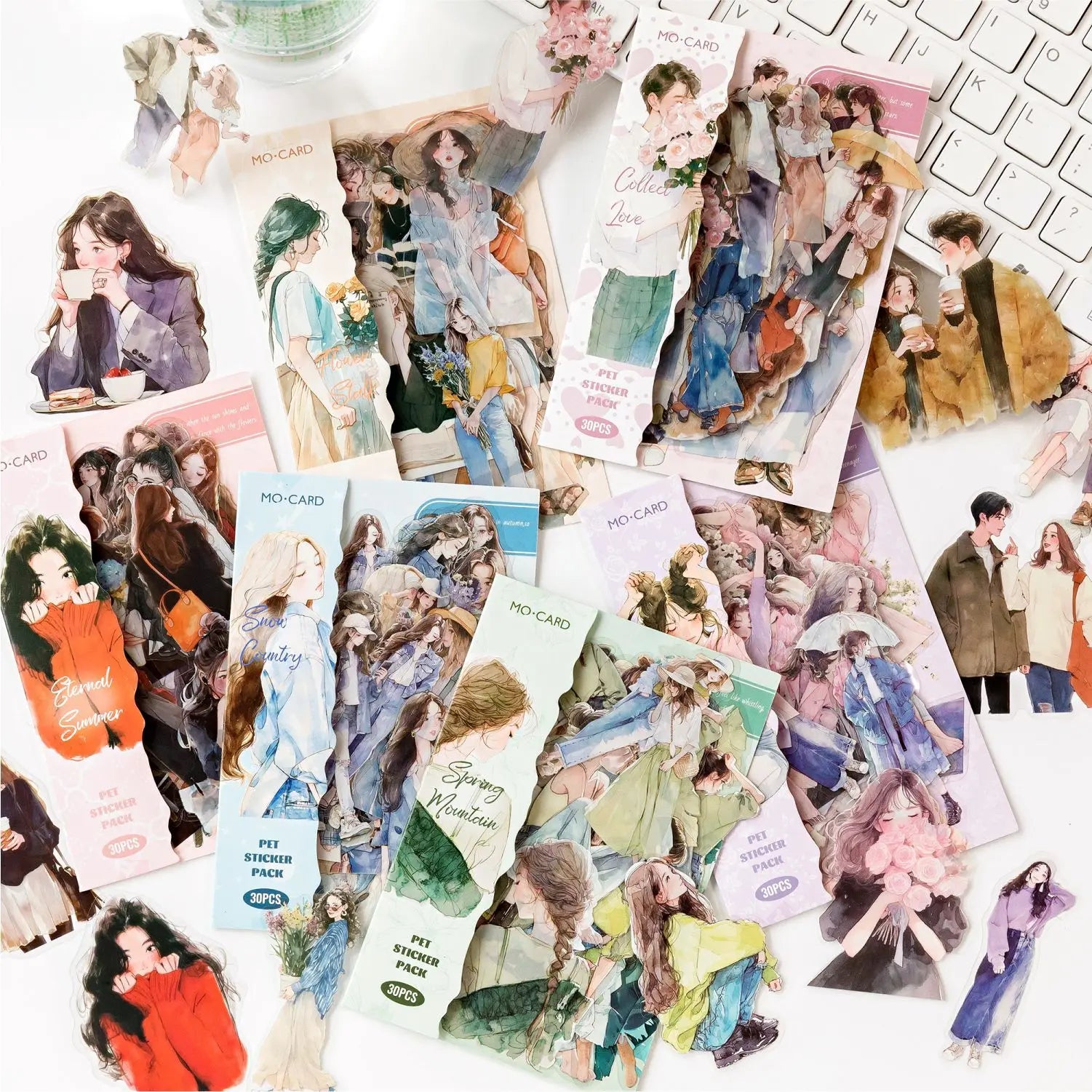 30 pcs/pack Young girl theme Character sticker Fashion wear Decorative Stick Labels Journal notebook Scrapbooking accessories