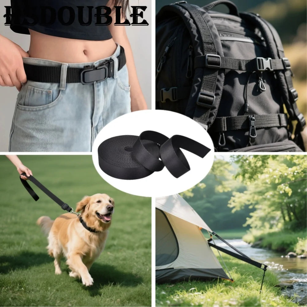 5 Yards 10-50mm Nylon Webbing Tape Backpack Strap Pet Collar Safety Belt Ribbon Band Bag Clothing DIY Sewing Accessories