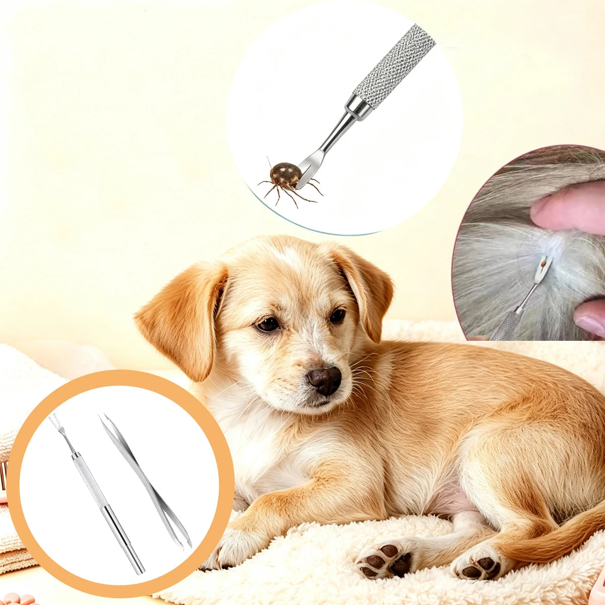 Tick and Flea Tweezers Pets Accessories Removal Dog Remover Grooming Perro Removes Ticks People Pet Clips Supplies Pulls Clip