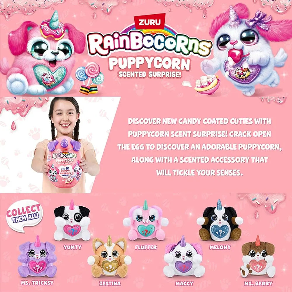 ZURU Rainbocorns Plush Toy Surprise Egg Blind Box Puppycorn Bunny Collectible Doll for Gift Fairycorn Pets Alive