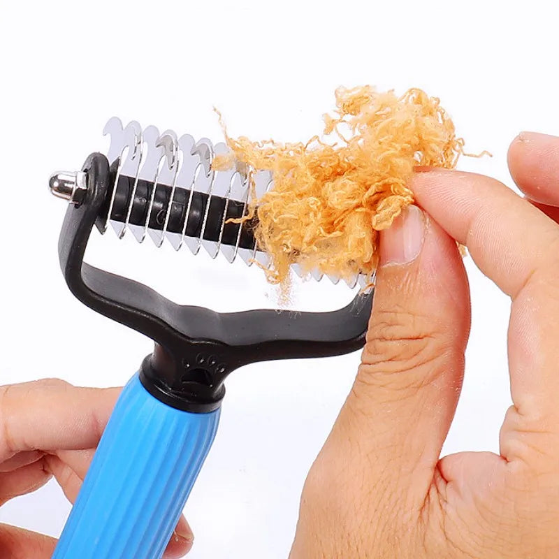 Dog Comb Knife Dogs Combs Double-sided Pet Hair Remover Stainless Steel Dog Brush for Hair Knot Cleaning Dogs Brush Pet Products