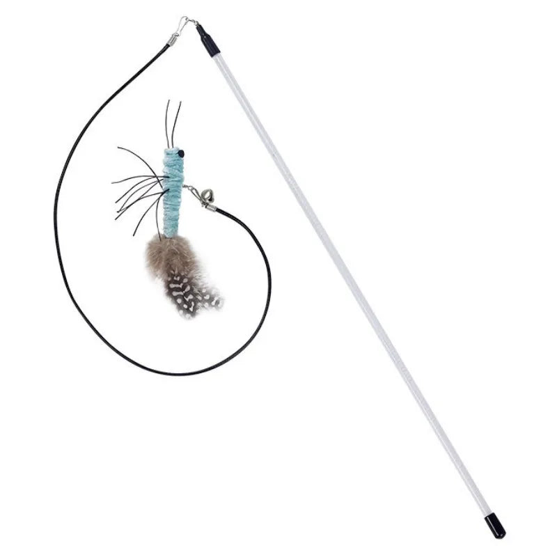 Cat Toy Feather Cats Sticks Interactive Cat Toy Steel Wire Butterfly Toys for Cats Teasing Self Hi Kitten Toys Pet Products