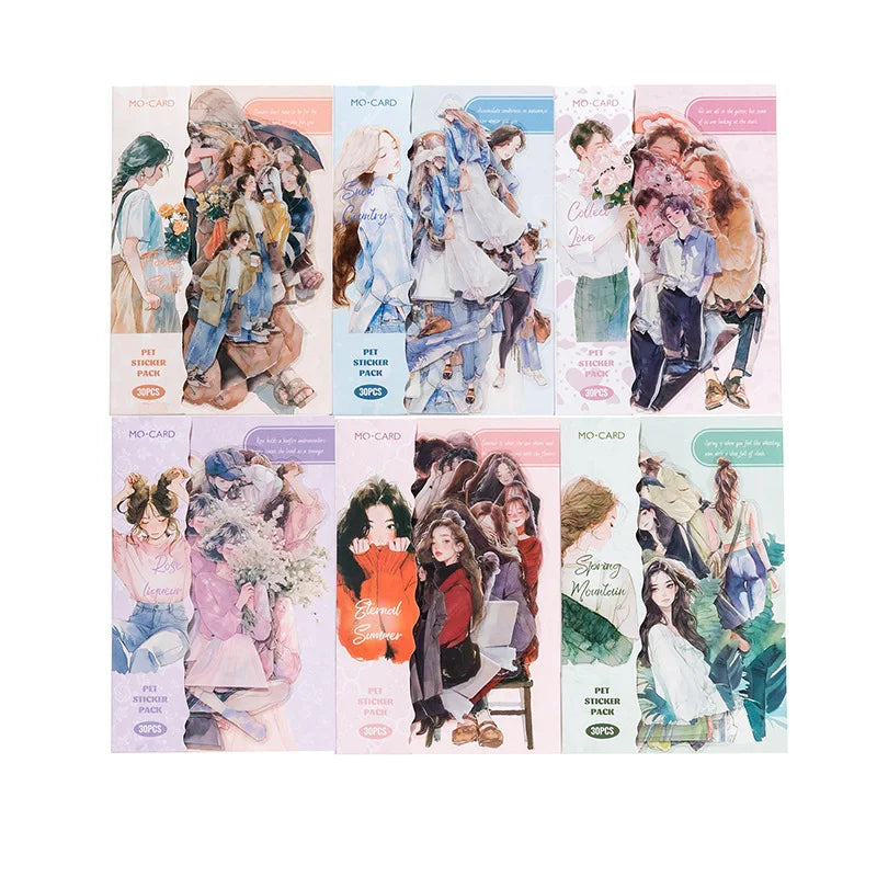 30 pcs/pack Young girl theme Character sticker Fashion wear Decorative Stick Labels Journal notebook Scrapbooking accessories