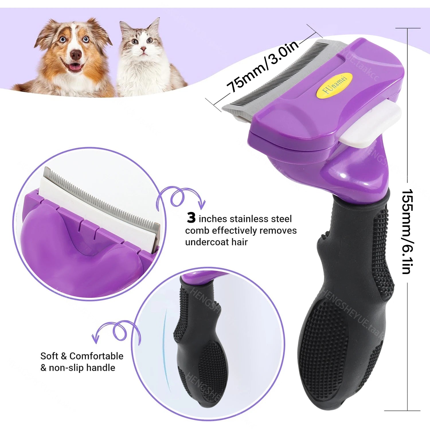 Cat Hair Removal Comb Cat Brush Pet Grooming Brush Dog Comb Cat Hair Massage Comb Cat Hair Remover Cleaning Grooming Cat Combs