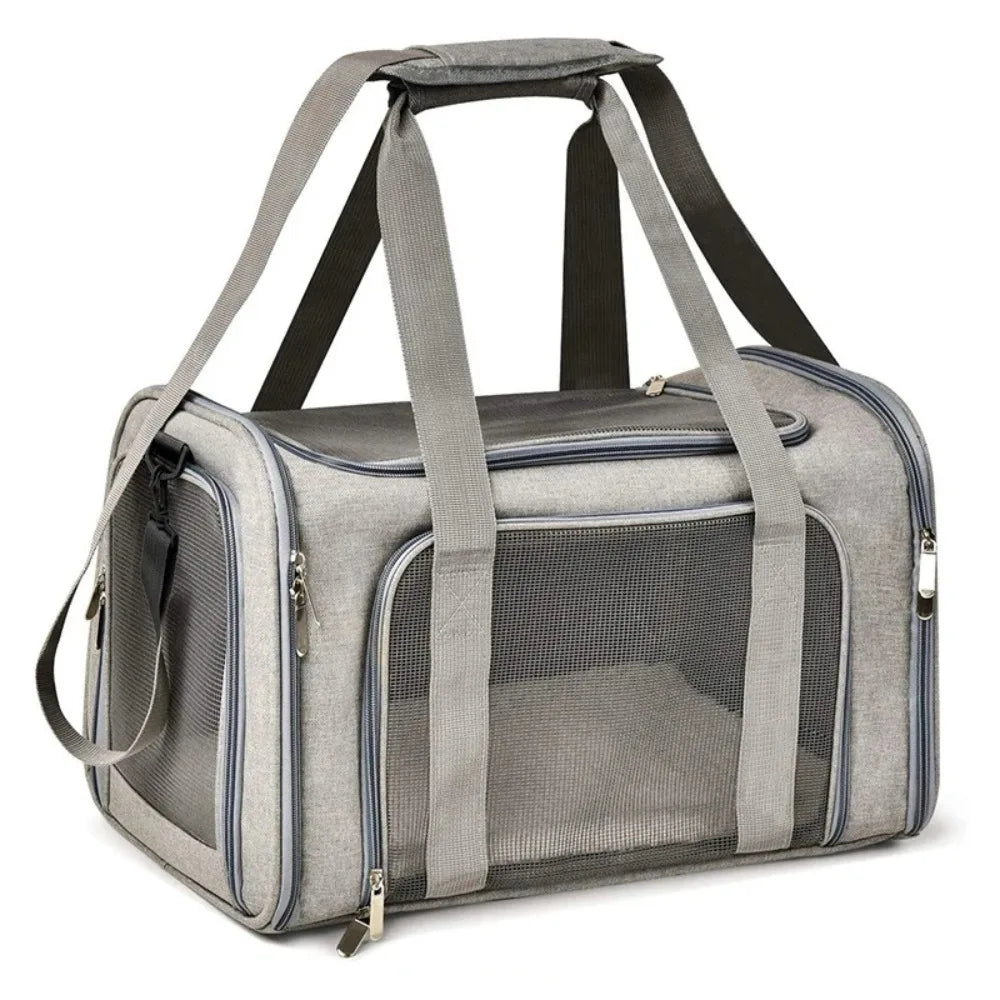 Portable Breathable Dog and Cat Carrying Bag - Soft Side-Back Bag - Pet Backpack - Pet Travel Bag - Travel and Play Pet Handbag