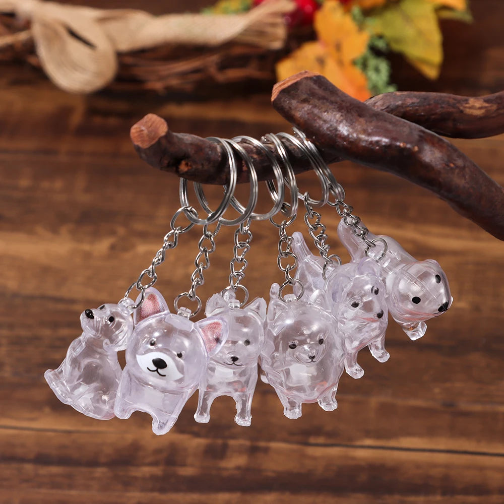 Transparent Dog Fur Storage Pendant Fur Storage Capsule Cute Portable Souvenirs Keychain DIY Accessories Dog Shape Keychain