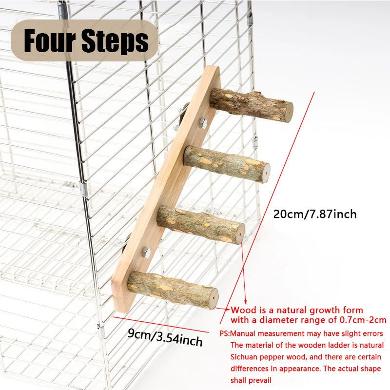 1PC Wood Ladder Pet Interactive Bird Parrot Toy Ladder for Hamster Cage Funny Grinding Stick Climbing Toy Bird Accessories