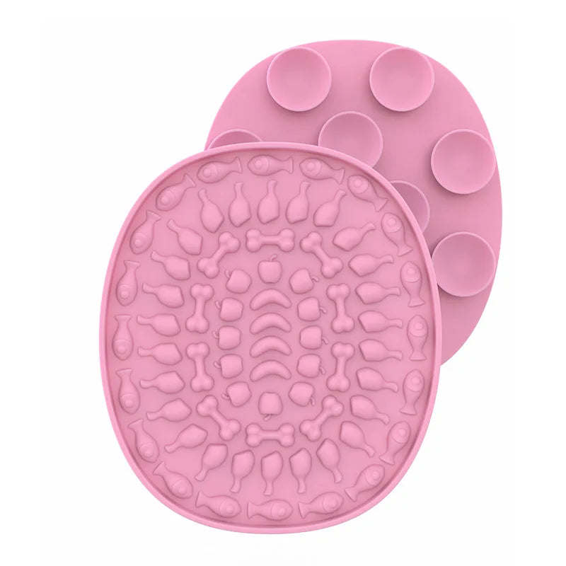 Suitable for Pets Weighing Less Than 3 Kilograms Mat Cats Slow Food Bowls Suction Cup Feeding Food Silicone Lick, Product Small