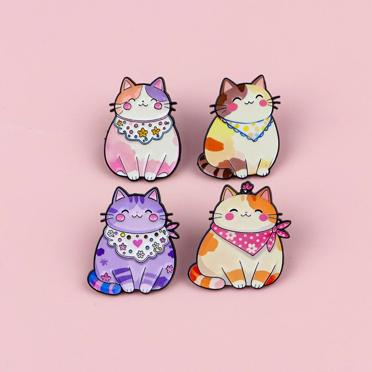 Cute Rainbow Galaxy Cat Enamel Pins Kawaii Cartoon Brooches Animal Lapel Badges Jewelry Gifts for Cat Lovers & Pride Accessories