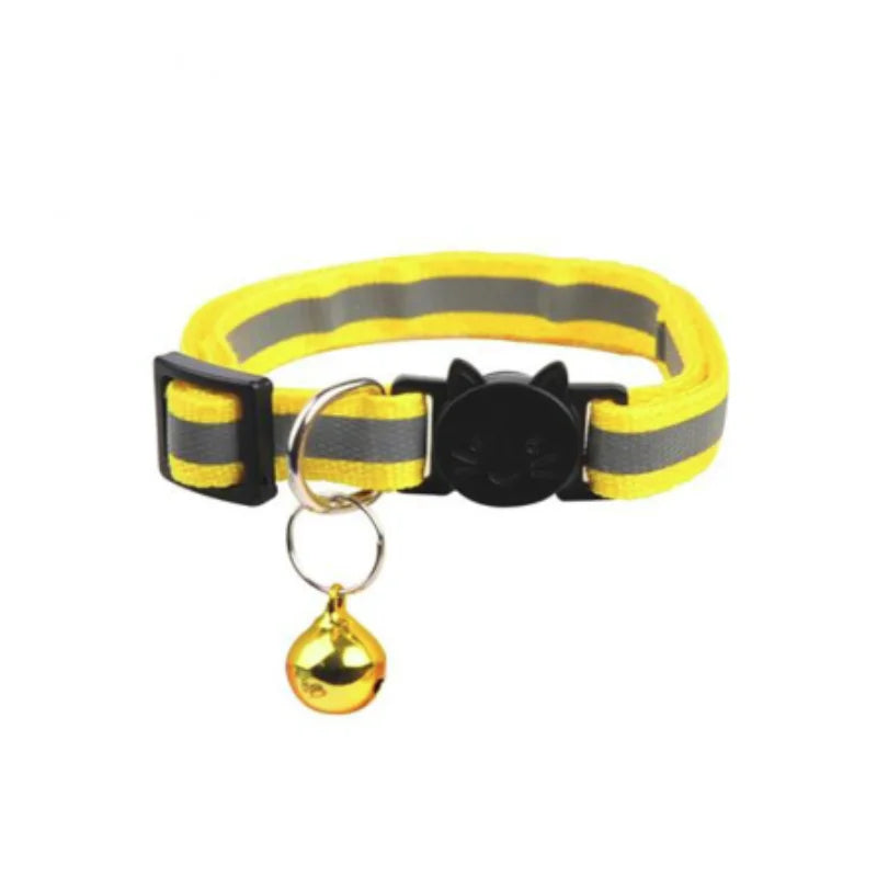 Reflective Breakaway Cat Collar Neck Ring Necklace Newborn Puppy Dog Collar Colorful Bell Collar for Cats Pet Kitten Products