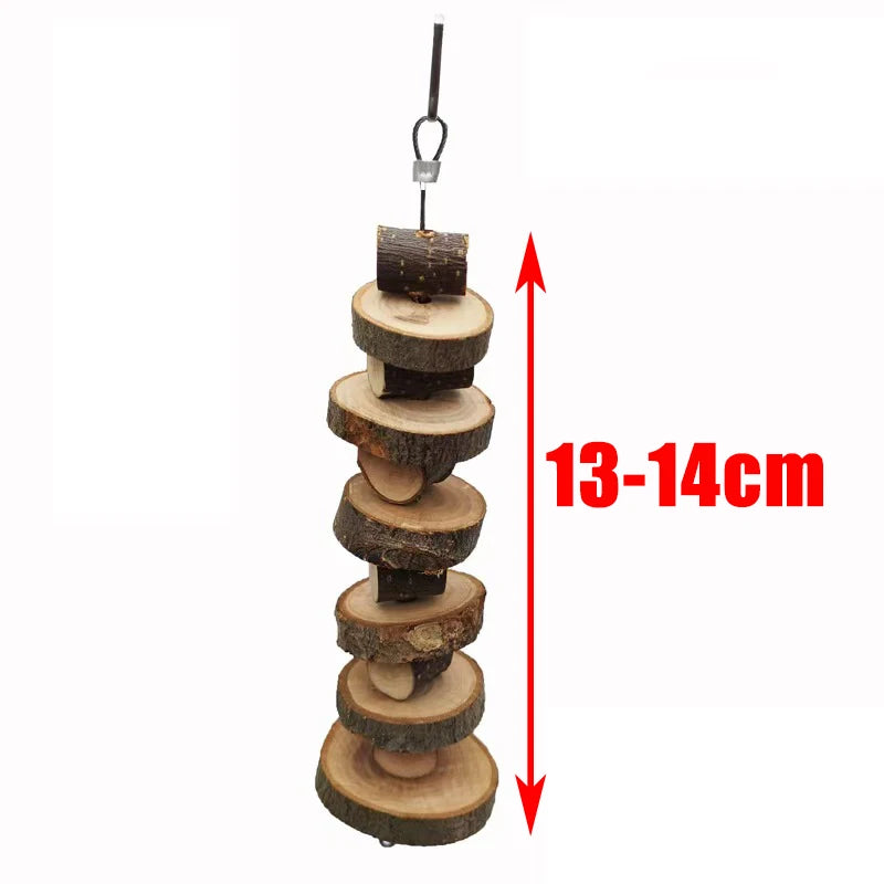 Guinea Pig Rabbit Hamster Small Animal Play Pet Roller Toys Natural Wooden Pine Dumbells Unicycle Bell Chew Chewing Braided Ball