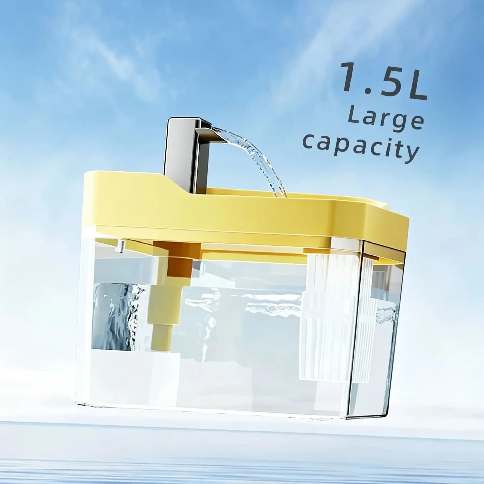 HTMCK USB Cat Water Fountain with Auto Filter Transparent Anti-Dry Burning Recirculating Dispenser Includes Pump for Cats