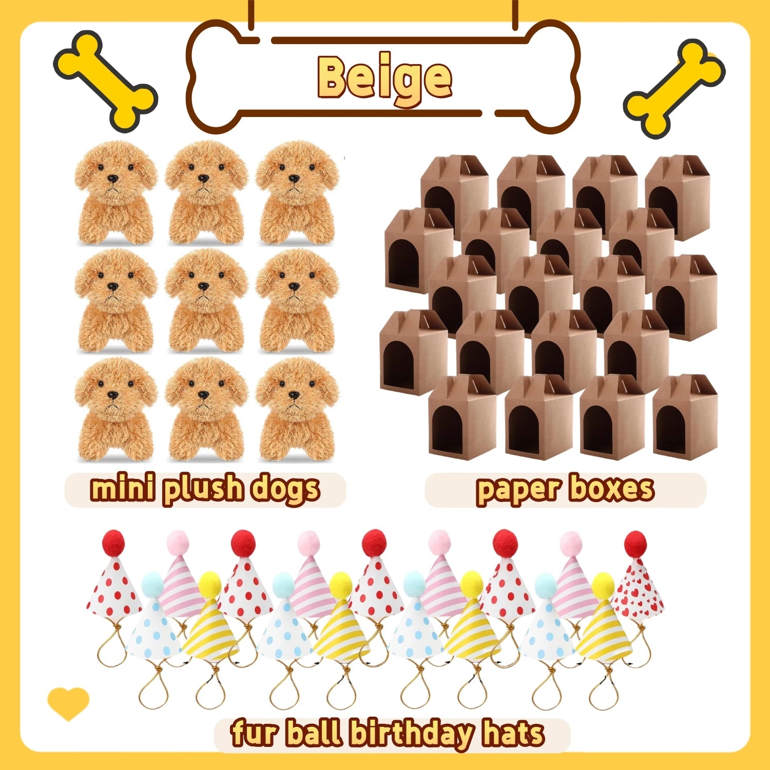 12-80Set Mini Plush Puppy Stuffed Dogs Adopt A Pet Dog Party Favors Goodie Bags, Animals Bulk Gift Toys