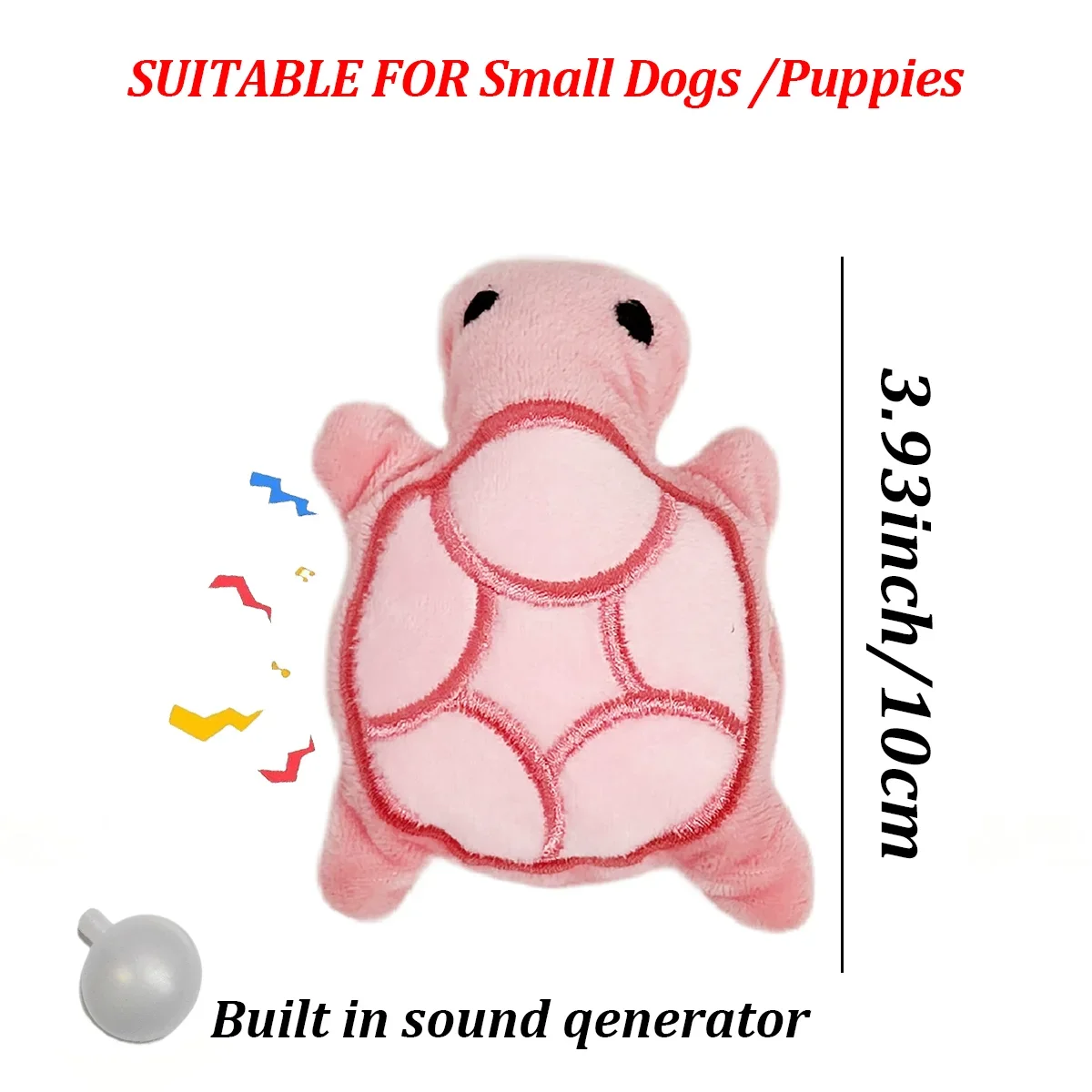 Mini Turtle Plush Dog Chew Toy for Self-Entertainment, Durable and Bite-Resistant, Promotes Dental Health and Safe Fun Play.
