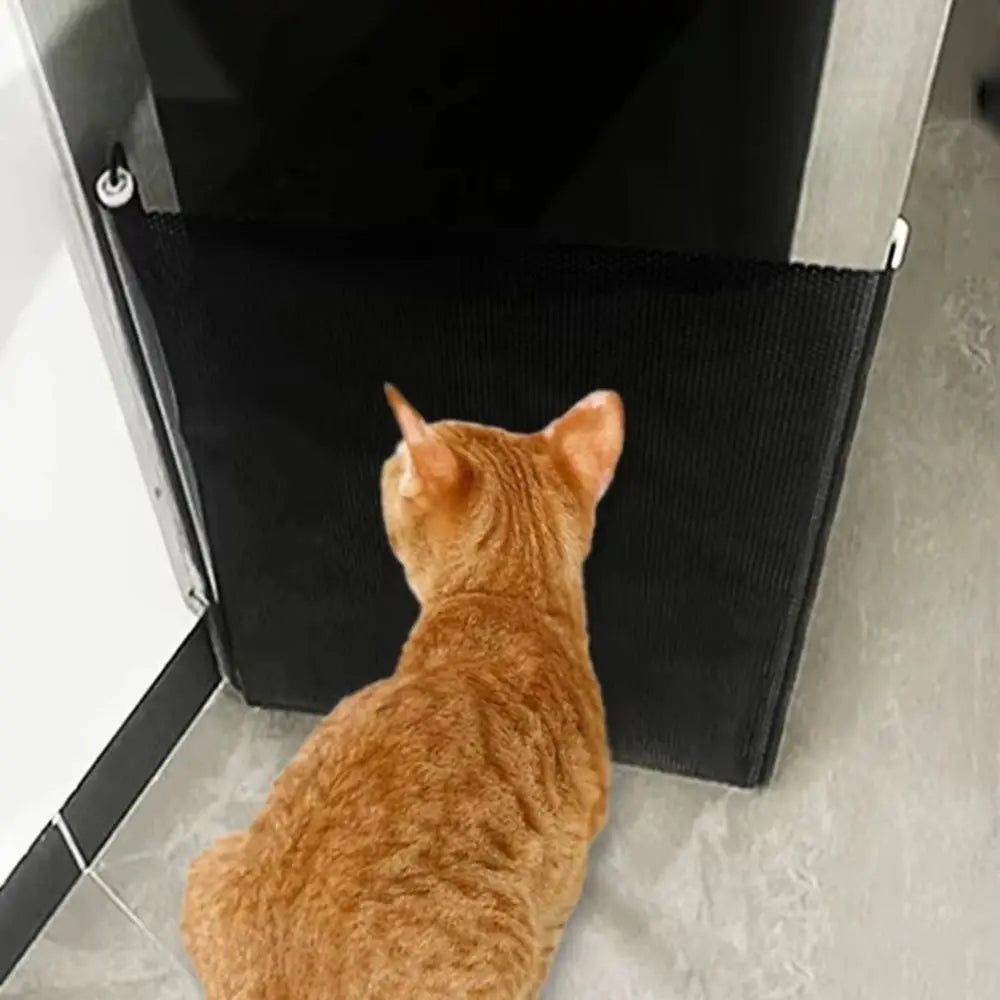Retractable Pet Fence Barrier Folding with Universal Hooks Pet Safety Gate Easy Installation Baby Safe Guard Door Folding
