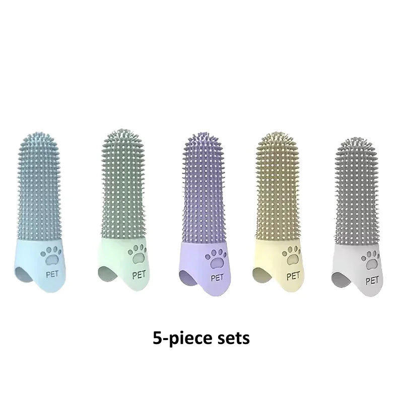 2/5Pcs Pet Soft Silicone Cleaning Toothbrush  Nail Brush Finger Brush Cat Dog Tooth Brush Dog Teeth Cleaning Tool Pet Products